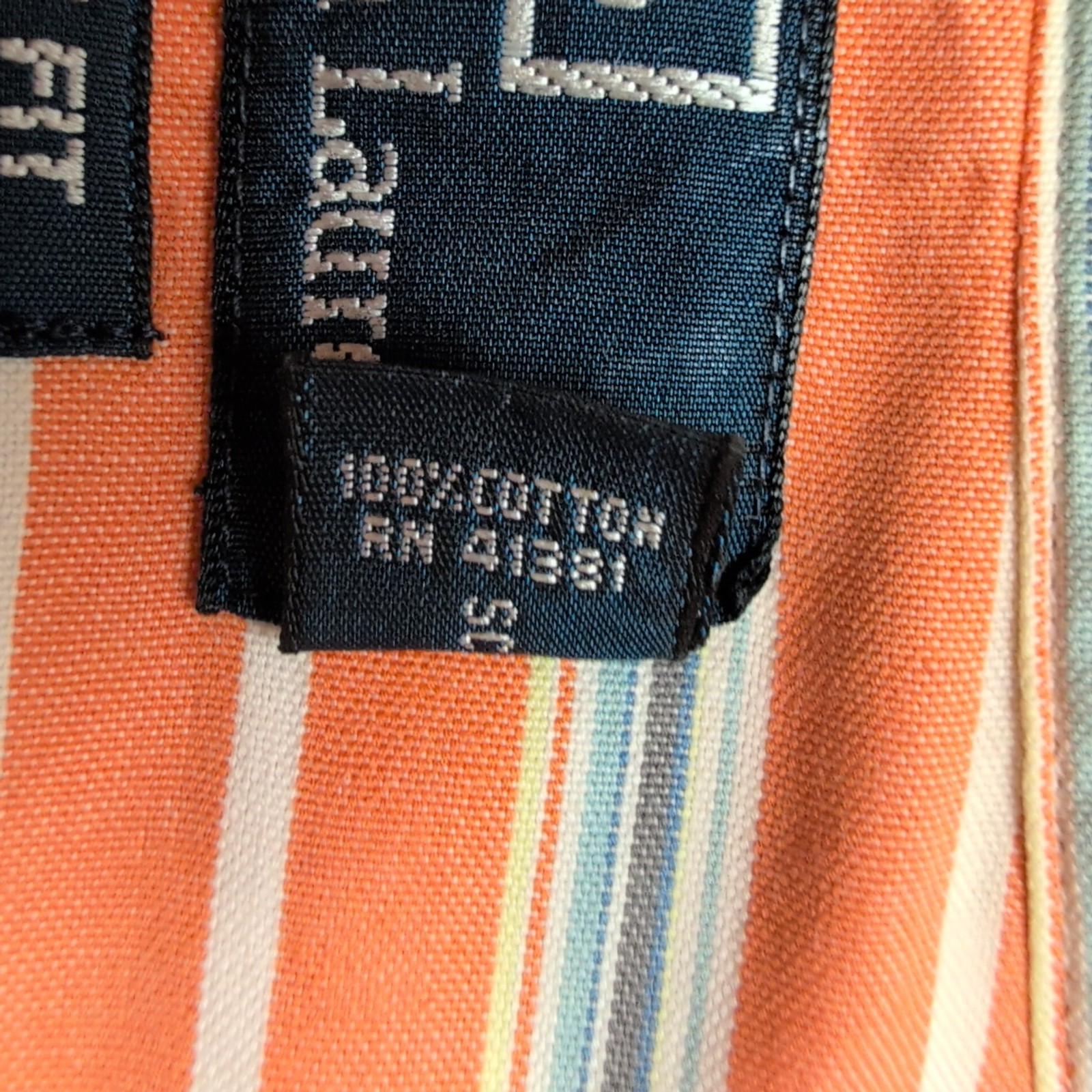 Chemise Polo Ralph Lauren L Custom Fit Rayures Orange Gris Button Down Shirt