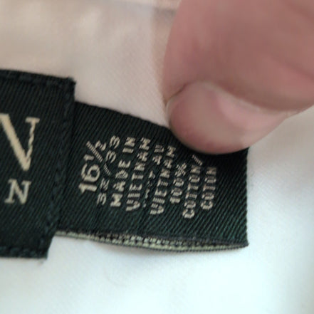 Chemise Lauren Ralph Lauren Slim Fit L XL Blanche 100% Coton Manches longues