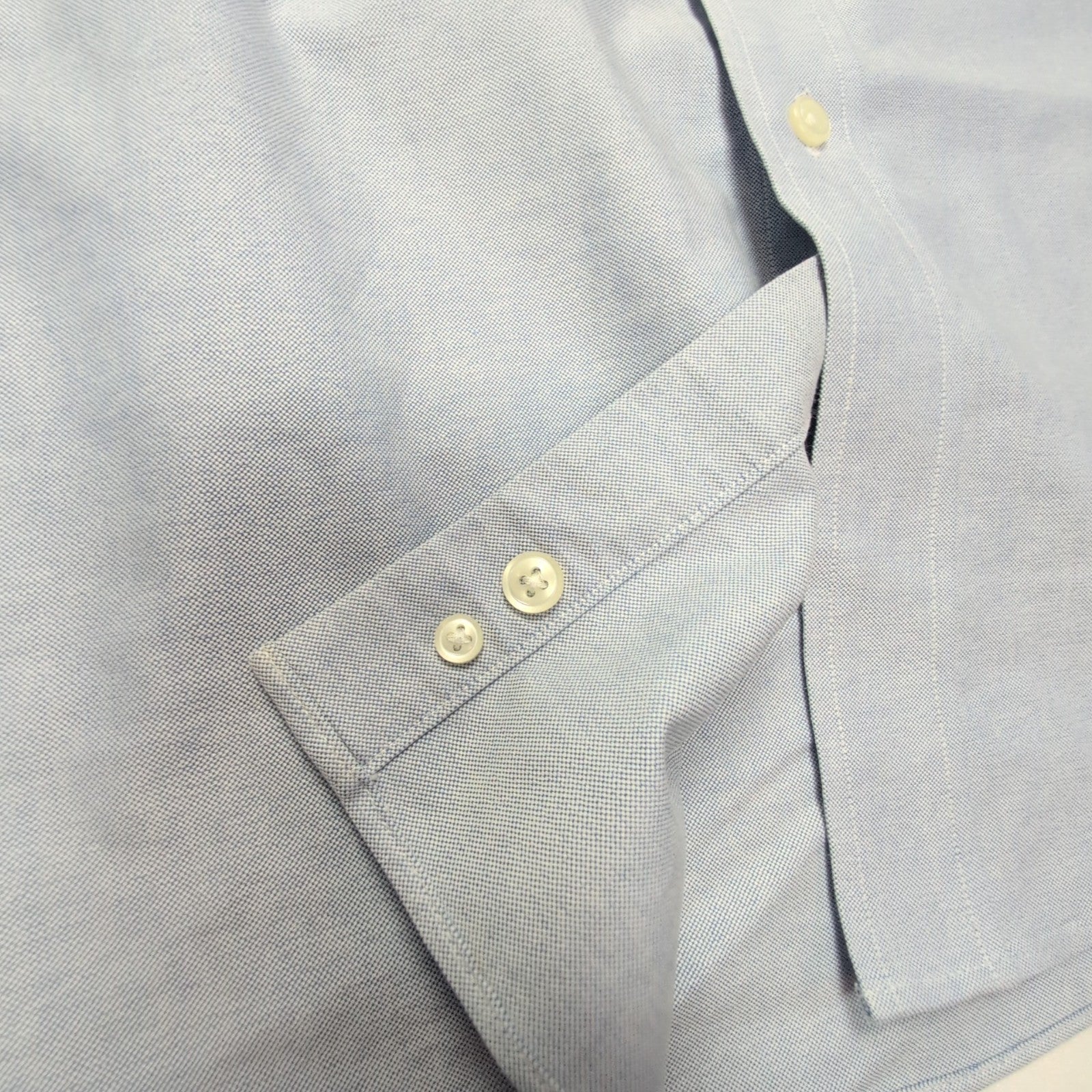 Chemise L.L. Bean bleu clair uni 1 poche manches courtes taille XL brodée homme