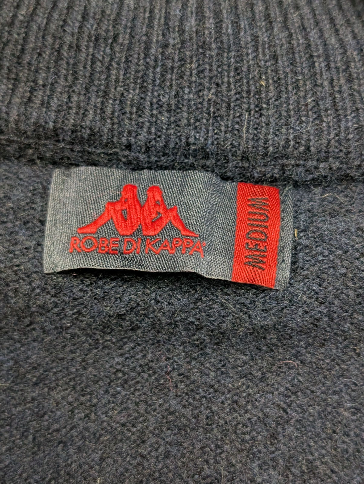 Gilet Zippé KAPPA Col Montant 100% Laine Bleu Marine Femme Taille M