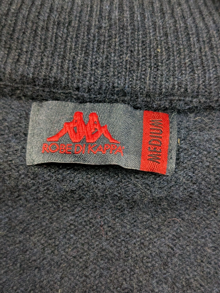 Gilet Zippé KAPPA Col Montant 100% Laine Bleu Marine Femme Taille M
