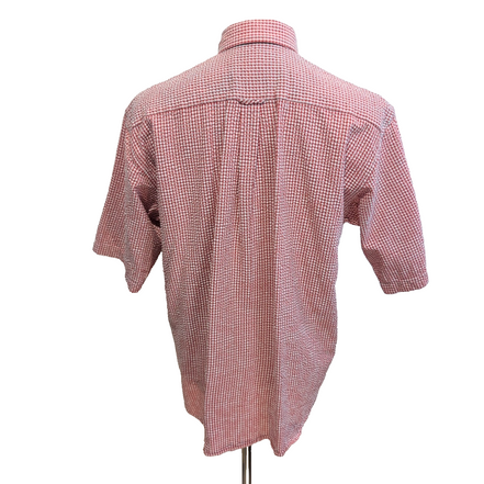 Chemise Nautica Junior XL 20 rouge gaufrée manches courtes rare