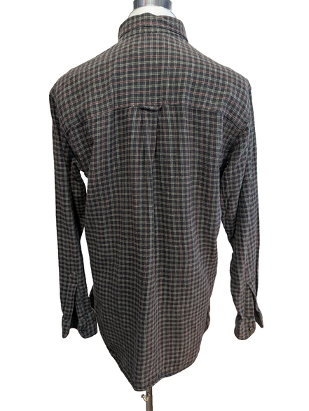 ⚫ Chemise CHAPS Flanelle Coton Tartan Sombre M |296S