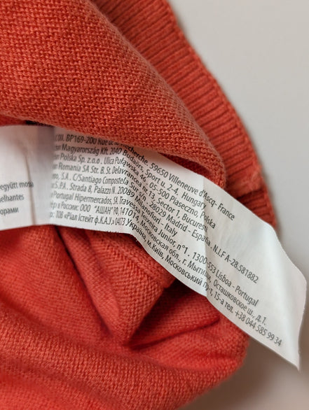 Pull Fin 100% Coton IN EXTENSO Orange - Col V - Taille XL - État Neuf