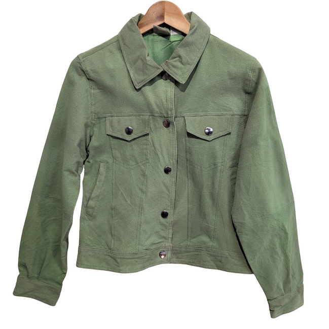 Veste cuir nubuck verte Rod's pour femme taille S #34c