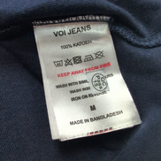 T-shirt Voi Jeans Co M Bleu Marine Logo Brodé 100% Coton Neuf Étiquette