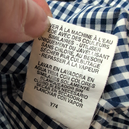 Chemise Tommy Hilfiger à Petits Carreaux Bleu Marine et Blanc 1 Poche - Taille L