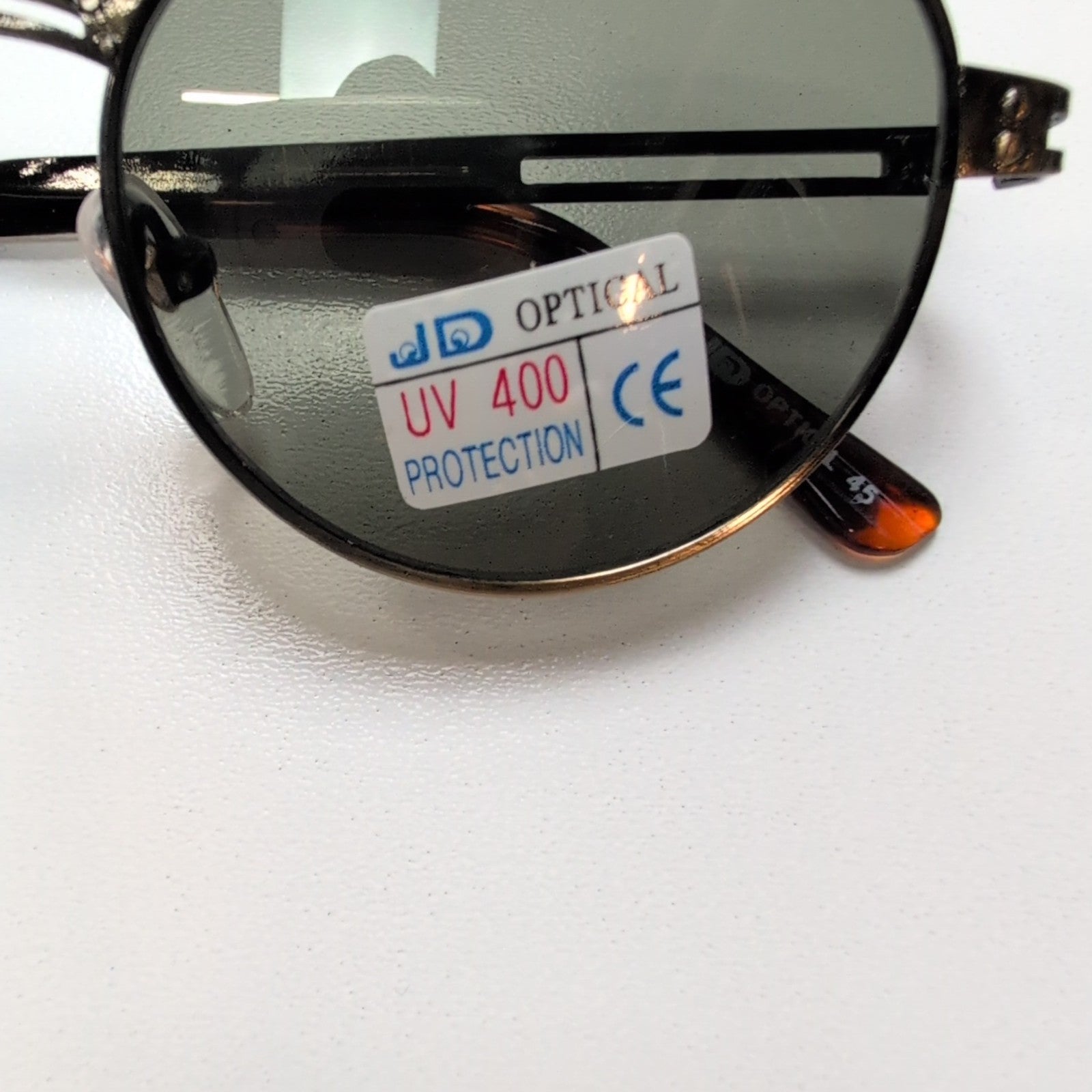 Lunettes de soleil Y2K Branche fine Aviateur Bronze Bois Vert Foncé JD Optical