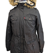 Parka levis noir capuche sherpa Nylon Femme M TBE | 295BSR