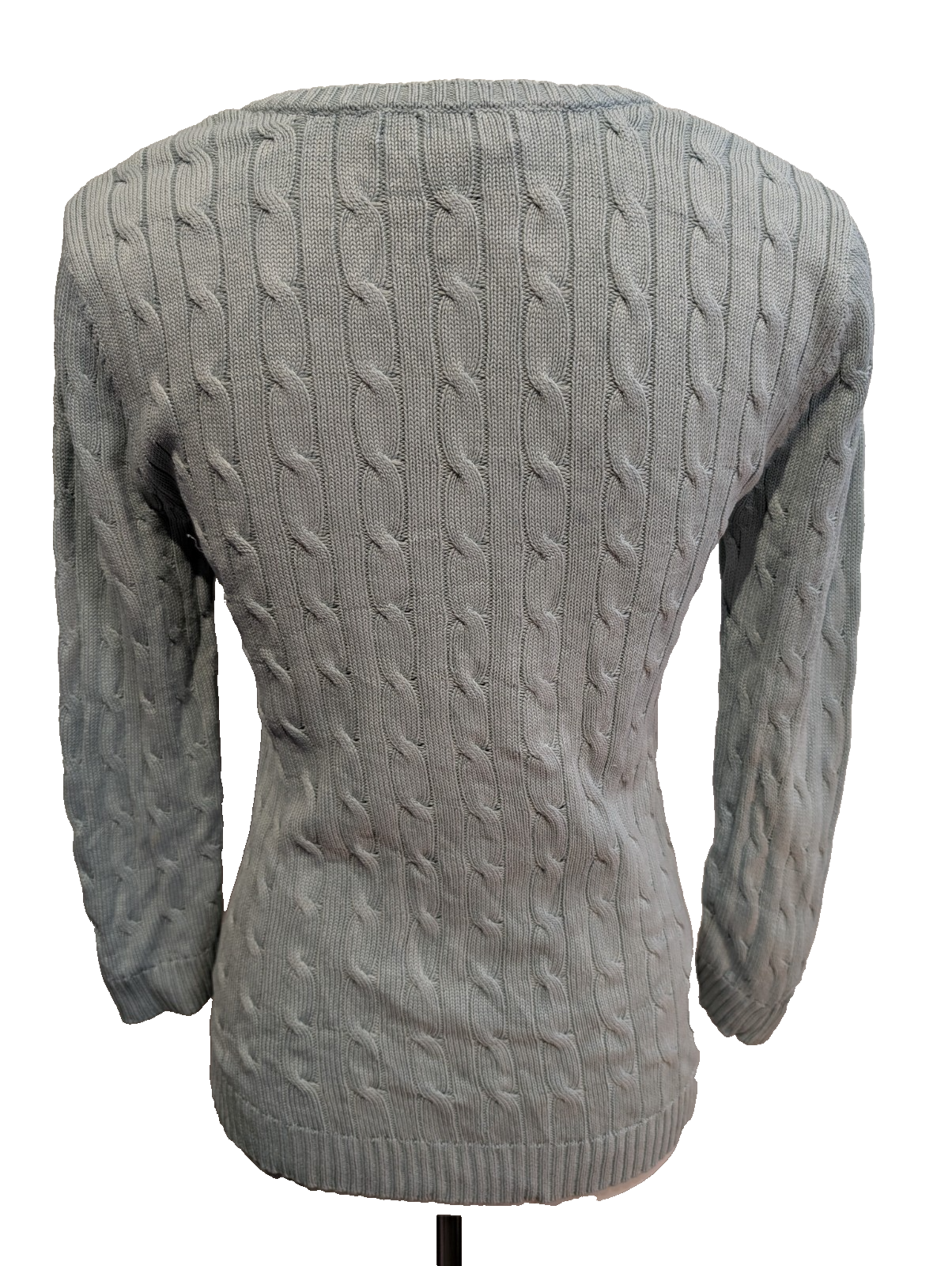 Pull Ralph Lauren femme (Lauren) Vert Pâle Col V 95% Soie Chevrons Taille S