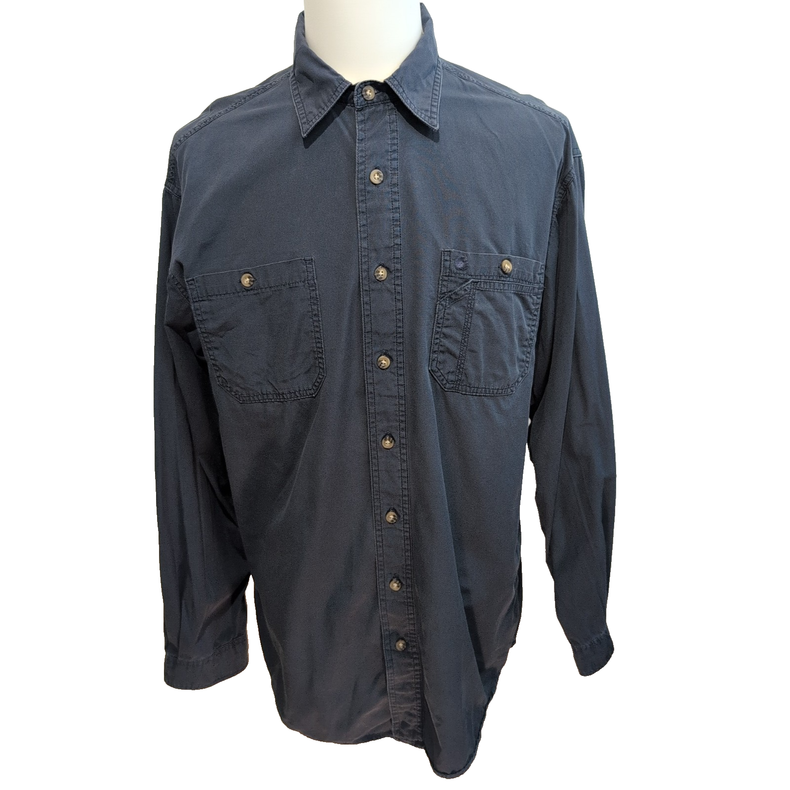 Chemise Carhartt Workwear XL bleu marine coton poche stylo rare