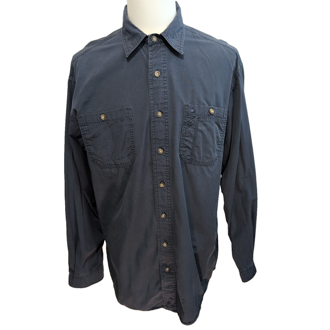 Chemise Carhartt Workwear XL bleu marine coton poche stylo rare