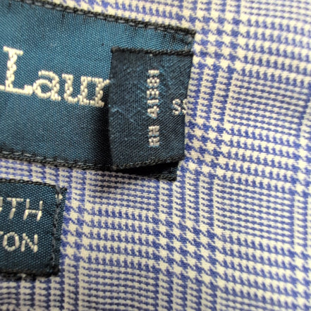 Chemise Ralph Lauren Yarmouth M/L Carreaux Bleu Button Down Shirt Coton