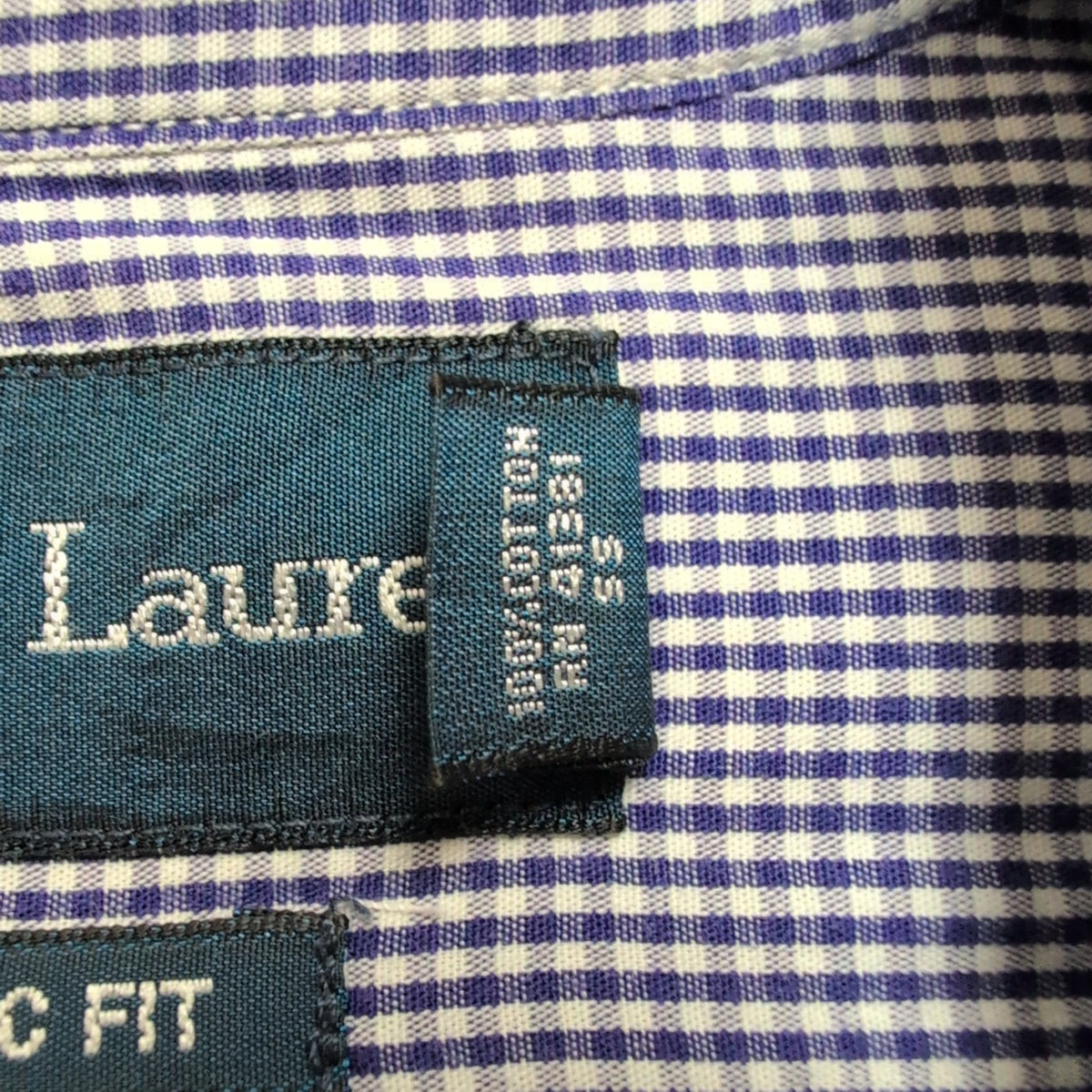 Chemise Ralph Lauren M L Bleue Fins Carreaux Coton Manches Longues