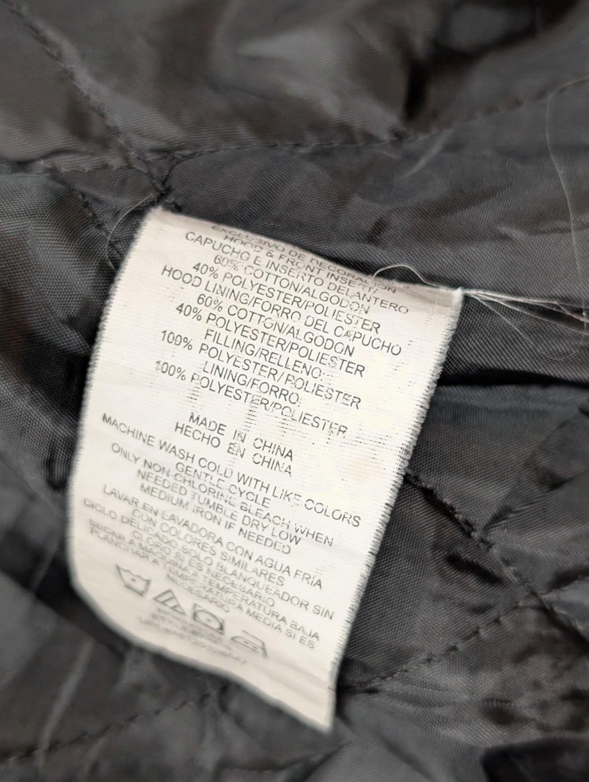 Blouson Wrangler Workwear XL 46/48 Veste Matelassée Chaude Capuche Noir