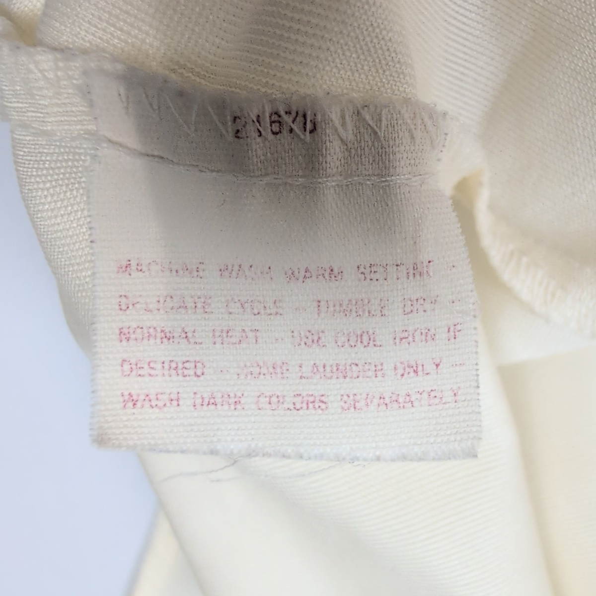 Chemise Manhattan Qiana Vintage Taille M/L Blanc Cassé Grand Col Pointe