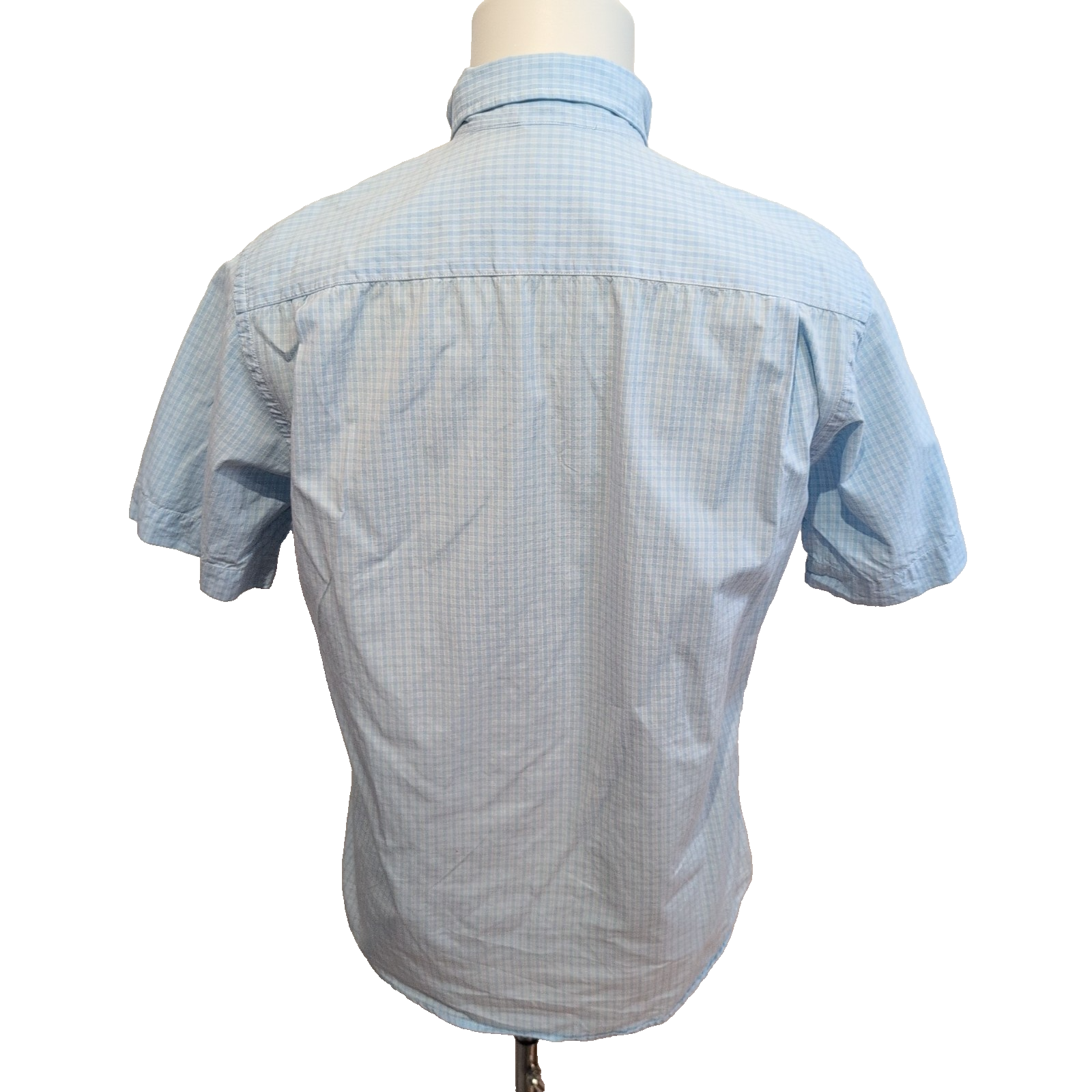 Chemise Nautica Bleu Ciel Petits Carreaux Taille XS 100% Coton Manches courtes