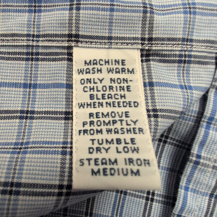 Chemise Ralph Lauren Yarmouth ML Bleu Carreaux Noir Vintage Coton