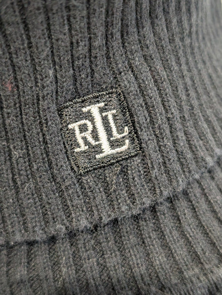 Pull Ralph Lauren femme (Lauren) Noir Col Roulé Maille Côtelée 100% Coton M