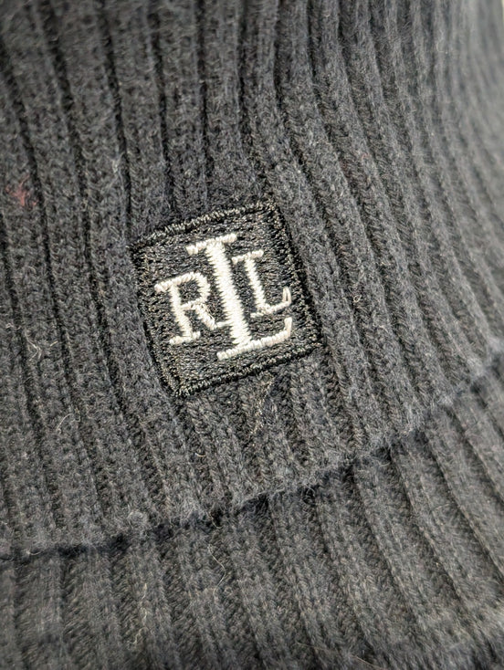 Pull Ralph Lauren femme (Lauren) Noir Col Roulé Maille Côtelée 100% Coton M