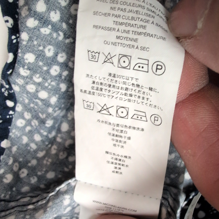 Chemise Michael Kors M Bleu Micro Motif Blanc 100% Coton manches longues