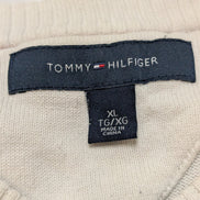 Pull Tommy Hilfiger Homme Col Rond Blanc à Rayures Marine - Taille 2XL / 3XL