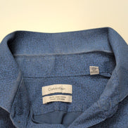 Chemise CALVIN KLEIN Slim Fit XL Bleu Motif Géométrique Stretch Coton