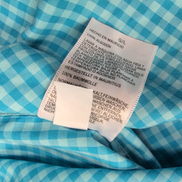 Chemise Nautica L Bleu Turquoise Carreaux 100% Coton Made in Mauritius