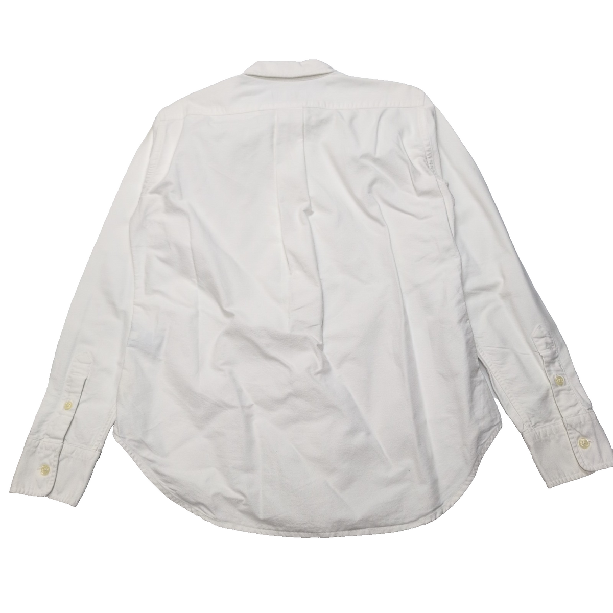 Chemise Ralph Lauren XS Blanche Unie Logo Marron Manches Longues