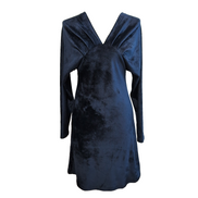 Robe Naf Naf T36 Bleu Marine Velours Stretch Neuve Avec Étiquette