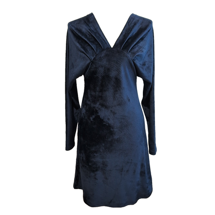 Robe Naf Naf T36 Bleu Marine Velours Stretch Neuve Avec Étiquette