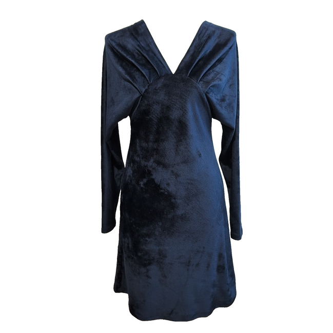 Robe Naf Naf T36 Bleu Marine Velours Stretch Neuve Avec Étiquette