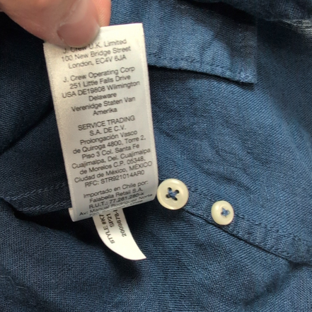 J.Crew chemise slim bleu marine lin Baird McNutt taille L