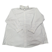 Chemise L.L. Bean blanche à rayures bleues et verte taille XXL #119e