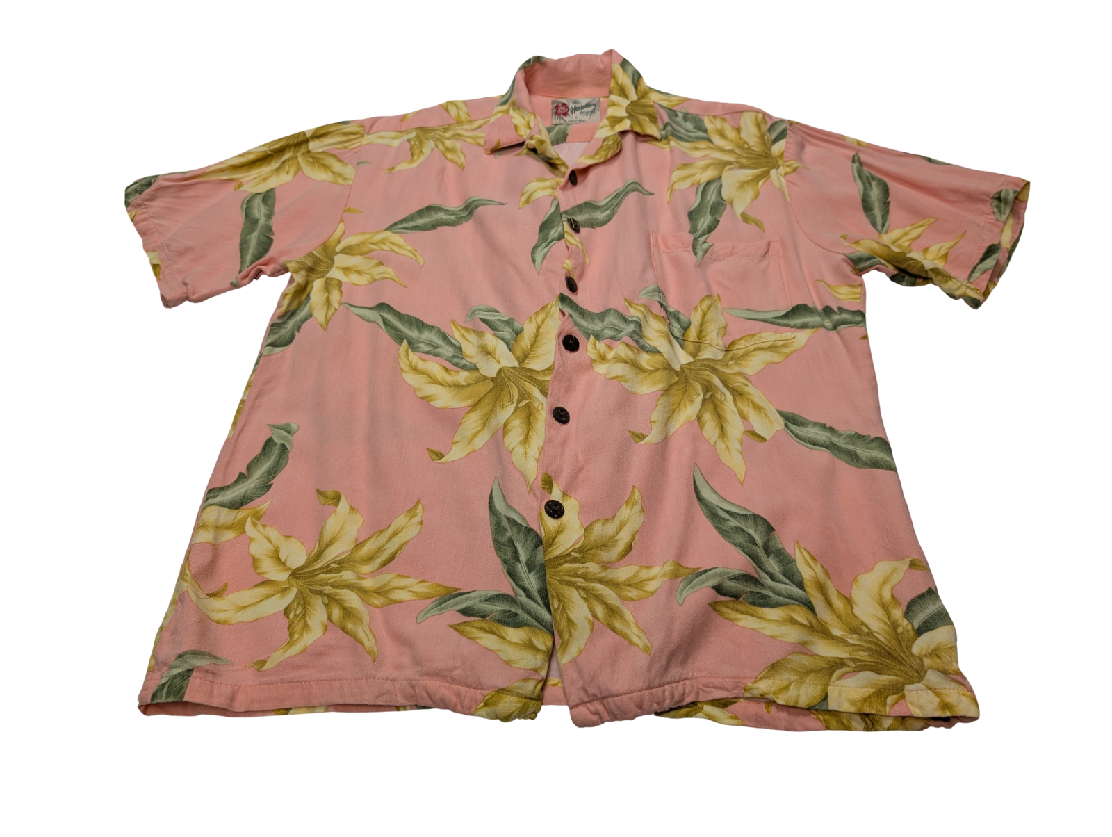 Chemise hawaïenne rose Hilo Hattie made in Hawaii taille M