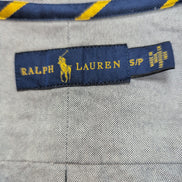 Chemise Ralph Lauren S Gris Uni Oxford Logo Marron Coton manches longues