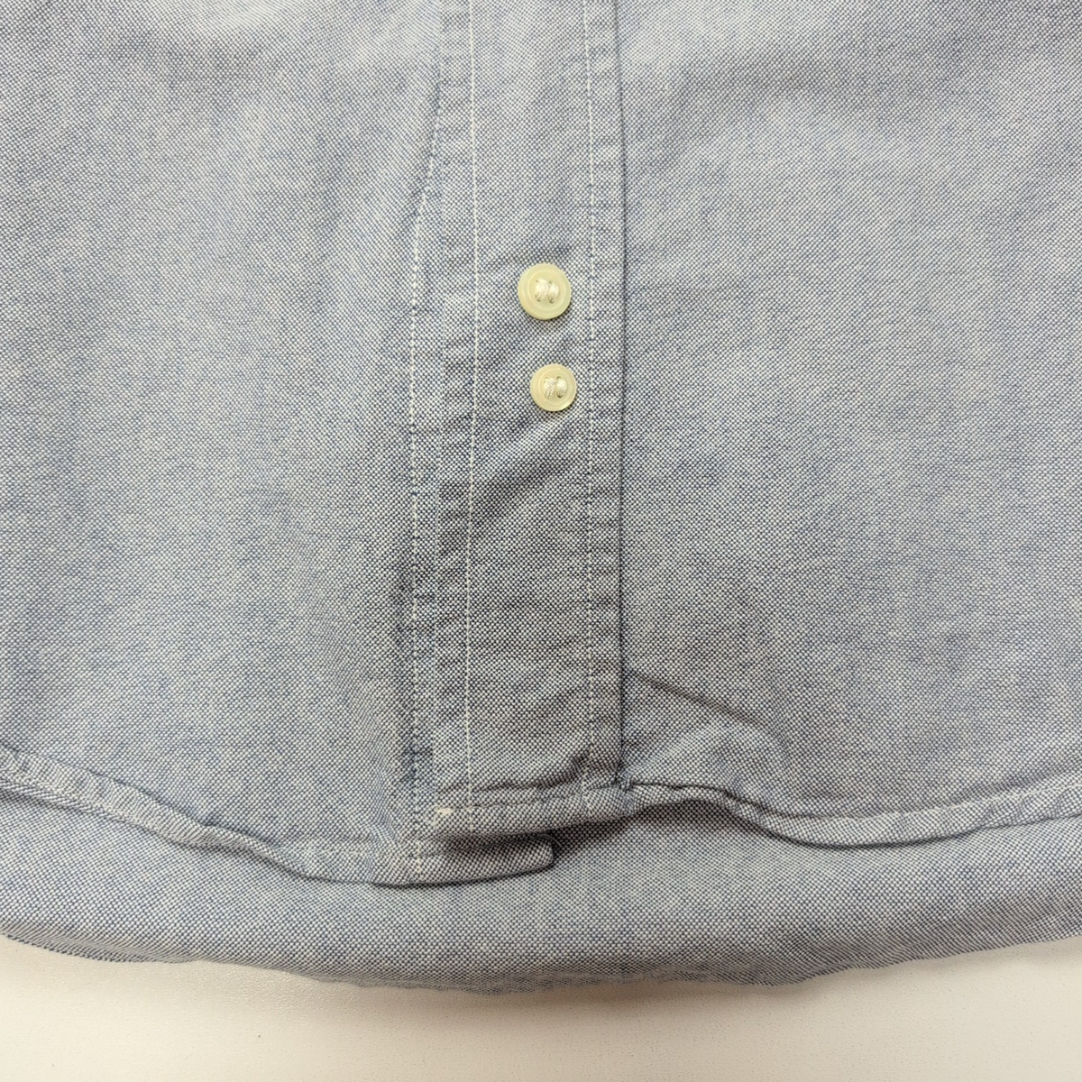 Chemise BURBERRY L Bleu Oxford Logo Rouge 100% Coton Manches Longues