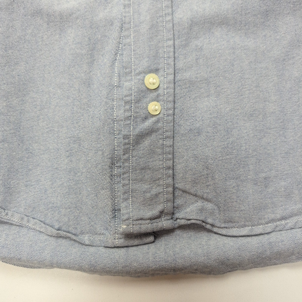 Chemise BURBERRY L Bleu Oxford Logo Rouge 100% Coton Manches Longues
