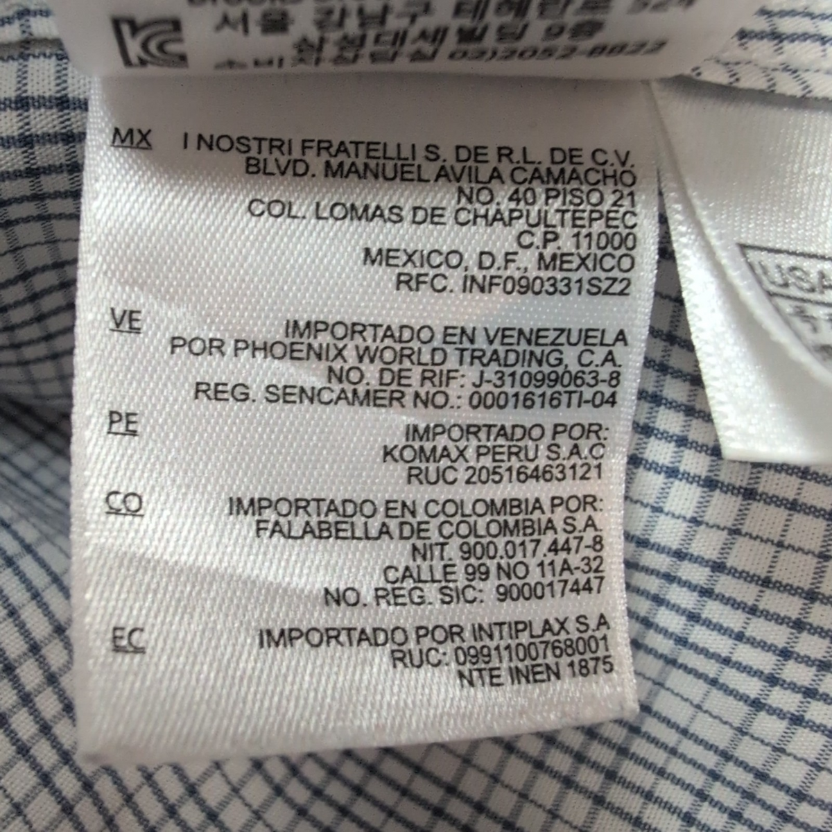 Chemise Brooks Brothers XL/XXL Bleu Carreaux 100% Coton manches longues