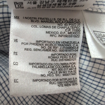 Chemise Brooks Brothers XL/XXL Bleu Carreaux 100% Coton manches longues