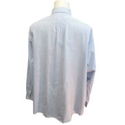 Chemise Chaps twill bleu rayures manches longues 1 poche XXL 3XL