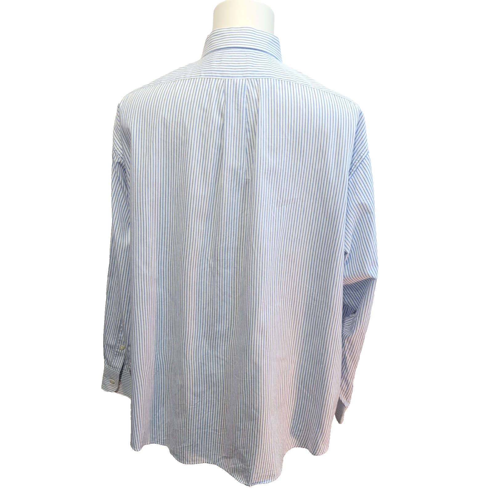 Chemise Chaps twill bleu rayures manches longues 1 poche XXL 3XL
