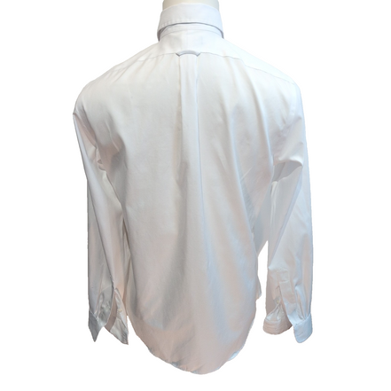 Chemise Land's End Slim Fit M Supima Pinpoint Blanche 100% Coton Homme