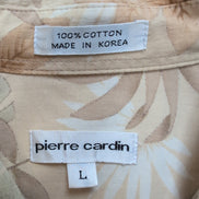 Chemise Hawaïenne Manches Courtes Pierre Cardin Coton Beige L