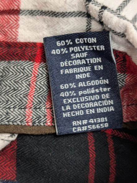 CHAPS Flanelle Rouge Noir M Classique EE VINTAGE 100% Coton | 317S