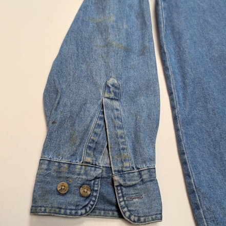 Chemise Dickies L Jean Bleu 100% Coton Poche Logo Manches Longues
