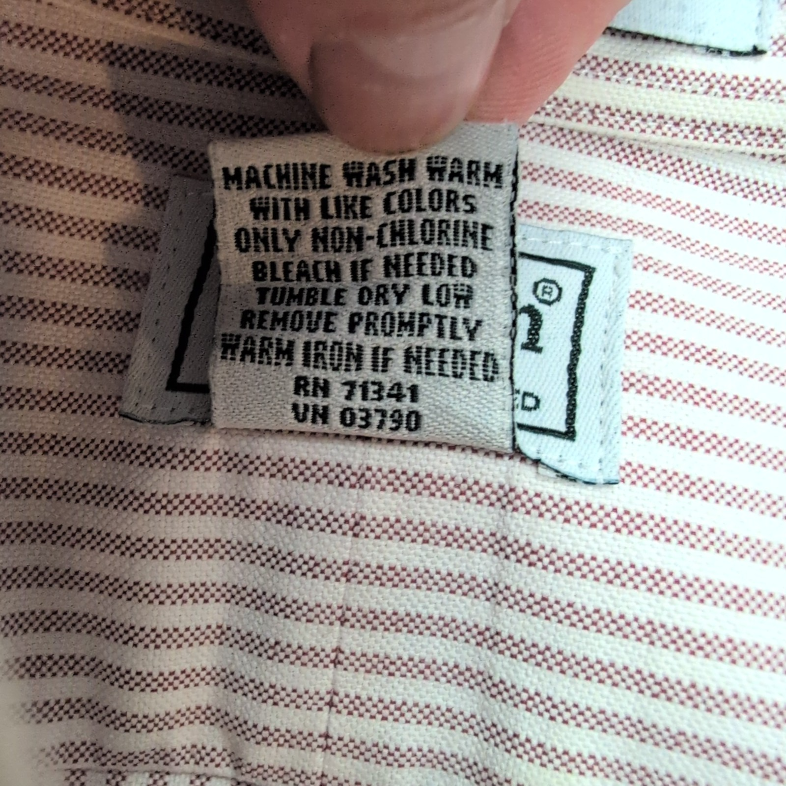 Chemise L.L Bean blanche et bordeaux à rayures manches courtes taille L #67e