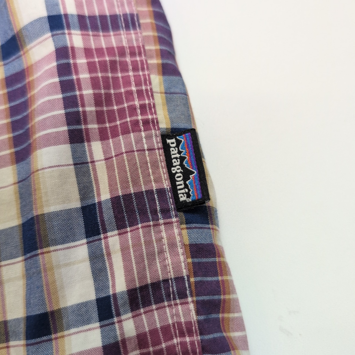 Chemise Patagonia L Bordeaux Carreaux Coton Organique Poche Homme