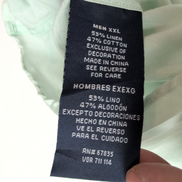 Chemise Nautica XXL Vert Pastel 53% Lin 47% Coton Manches Courtes