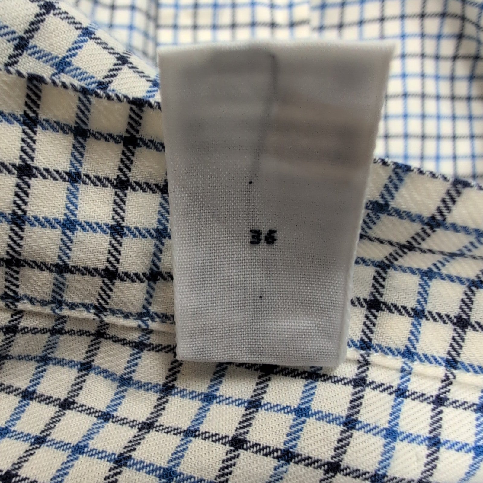 Chemise Ralph Lauren Ellington Homme M Blanche Carreaux Bleu Noir